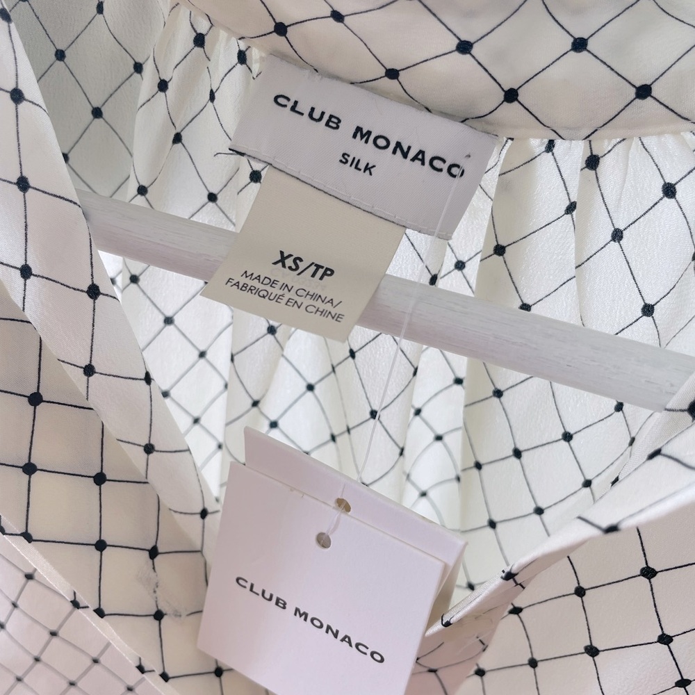 Club Monaco Silk dress in black and white - Picture 8 of 9
